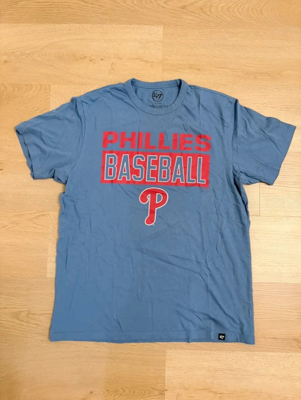’47 Philadelphia Phillies Baseball Men’s T-Shirt, Blue, Size Medium